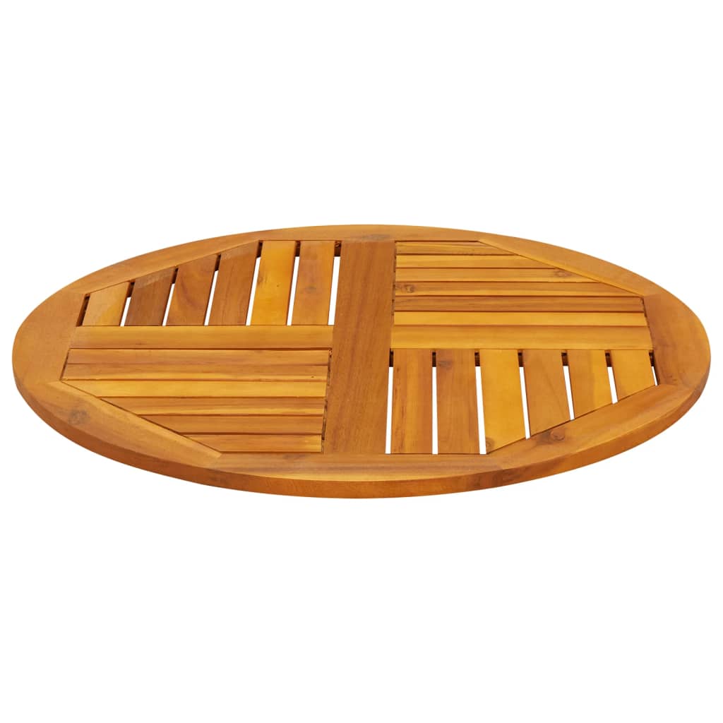 Piano per Tavolo Ø70x2 cm Rotondo in Legno Massello di Acacia