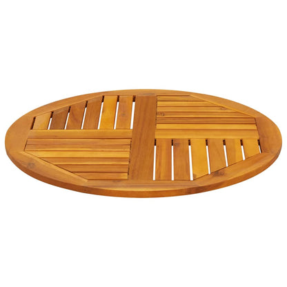 Piano per Tavolo Ø70x2 cm Rotondo in Legno Massello di Acacia
