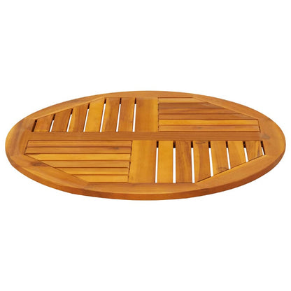 Piano per Tavolo Ø70x2 cm Rotondo in Legno Massello di Acacia