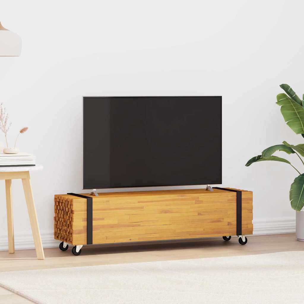 Supporto TV Marrone 110 x 30 x 30 cm Legno di teak solido