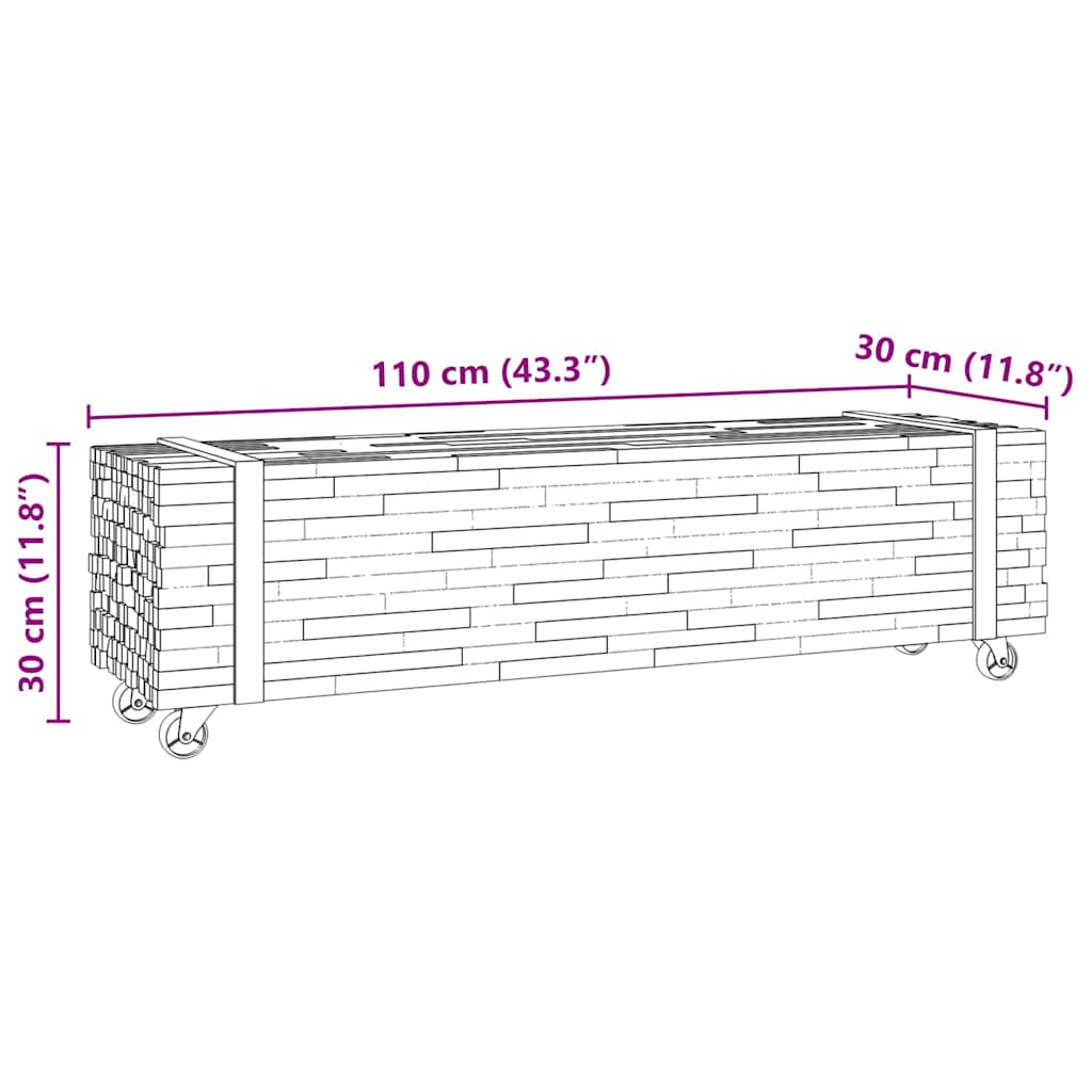 Supporto TV Marrone 110 x 30 x 30 cm Legno di teak solido