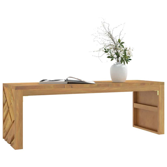 Tavolino da Salotto 110x35x38 cm in Legno Massello di Teak