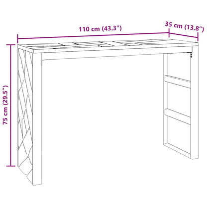 Tavolo Consolle 110x35x75 cm in Legno Massello di Teak | homemem39
