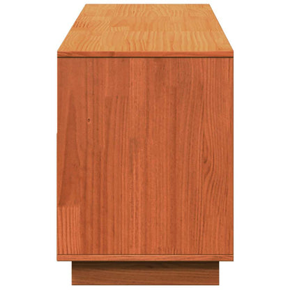 Mobile TV Marrone Cera 140x37x50 cm Legno Massello di Pino