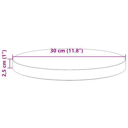 Piano Tavolo Rotondo Marrone Cera Ø30x2,5cm Legno Massello Pino | homemem39