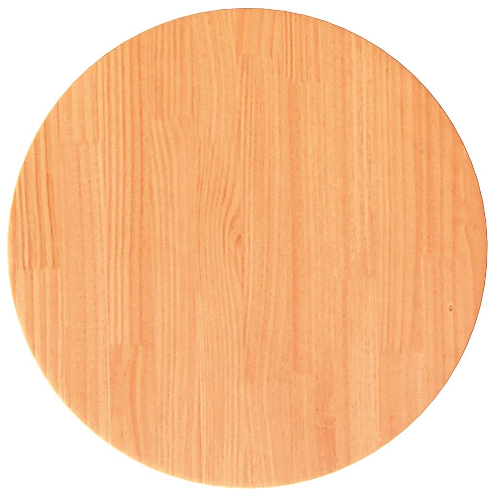 Piano Tavolo Rotondo Marrone Cera Ø40x2,5cm Legno Massello Pino | homemem39