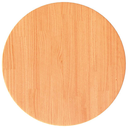 Piano Tavolo Rotondo Marrone Cera Ø40x2,5cm Legno Massello Pino | homemem39