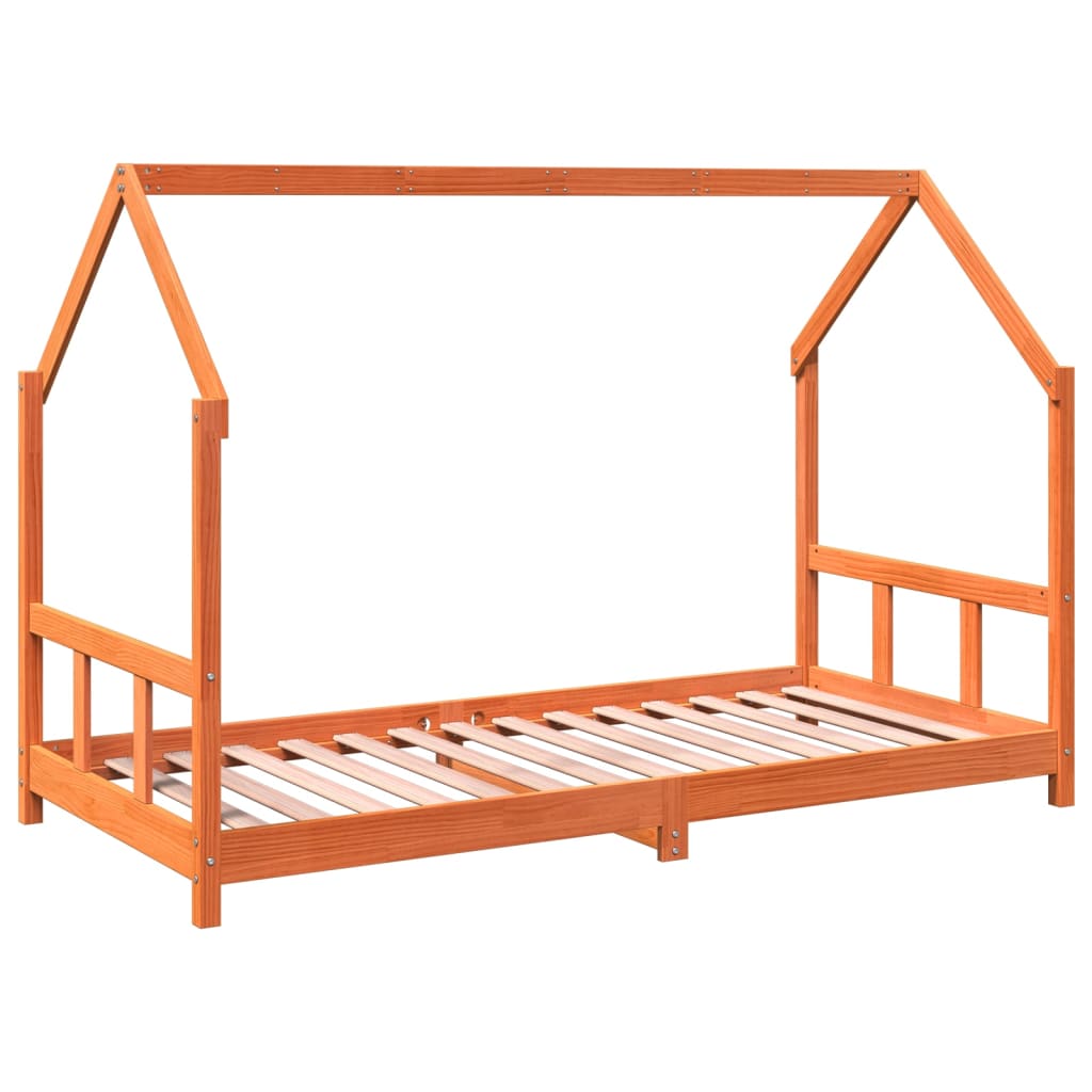 Giroletto per Bambini Marrone Cera 90x190cm Legno Massello Pino - homemem39