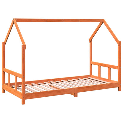 Giroletto per Bambini Marrone Cera 90x190cm Legno Massello Pino - homemem39