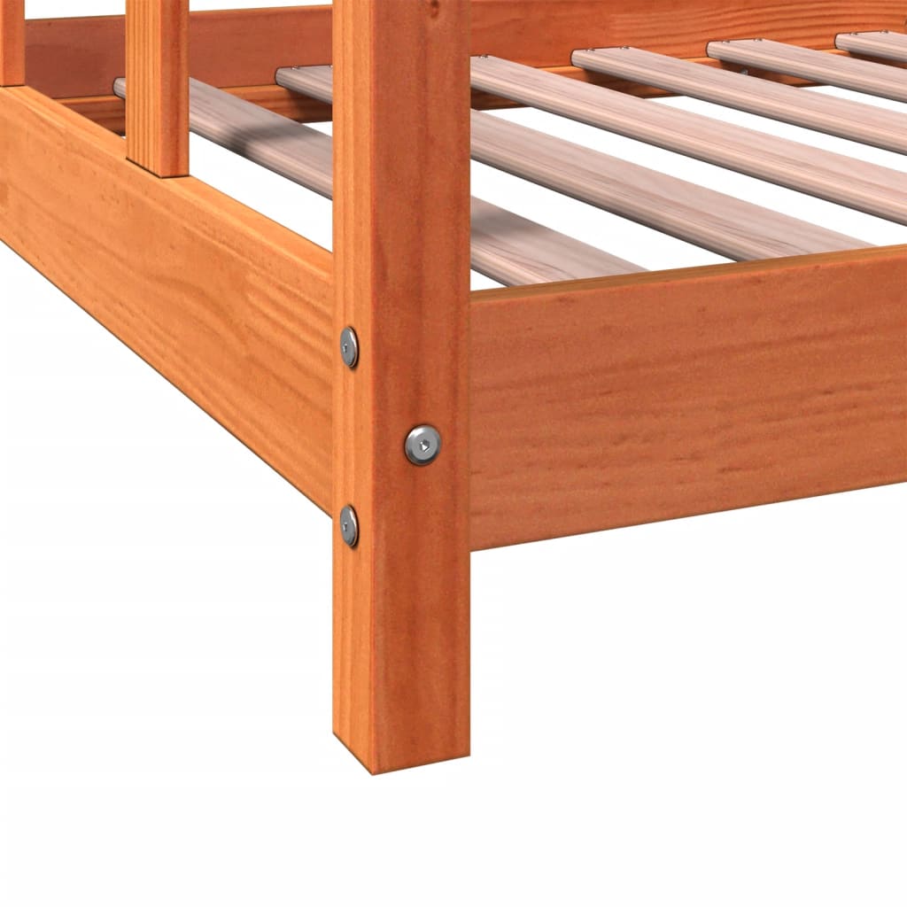 Giroletto per Bambini Marrone Cera 90x190cm Legno Massello Pino - homemem39