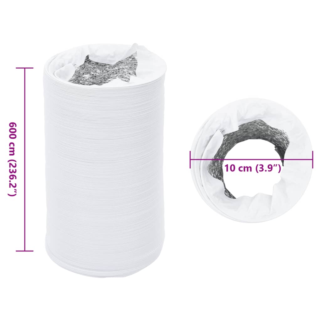 Condotto di Ventilazione in Alluminio e PVC 6m Ø10cm | homemem39