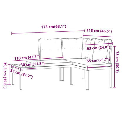 Panche Giardino con Cuscini 2pz Nere Acciaio Verniciato Polvere | homemem39