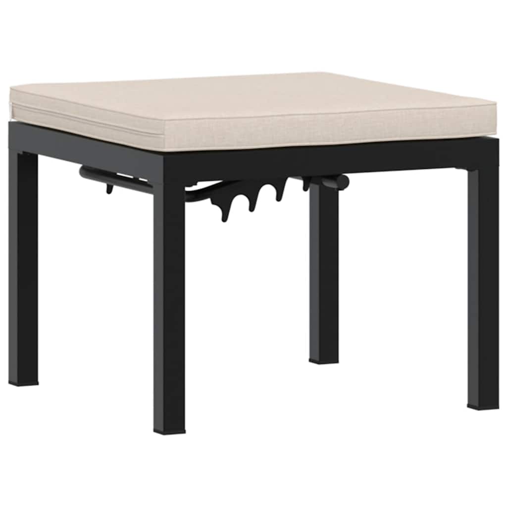 Panche Giardino con Cuscini 2pz Nere Acciaio Verniciato Polvere | homemem39