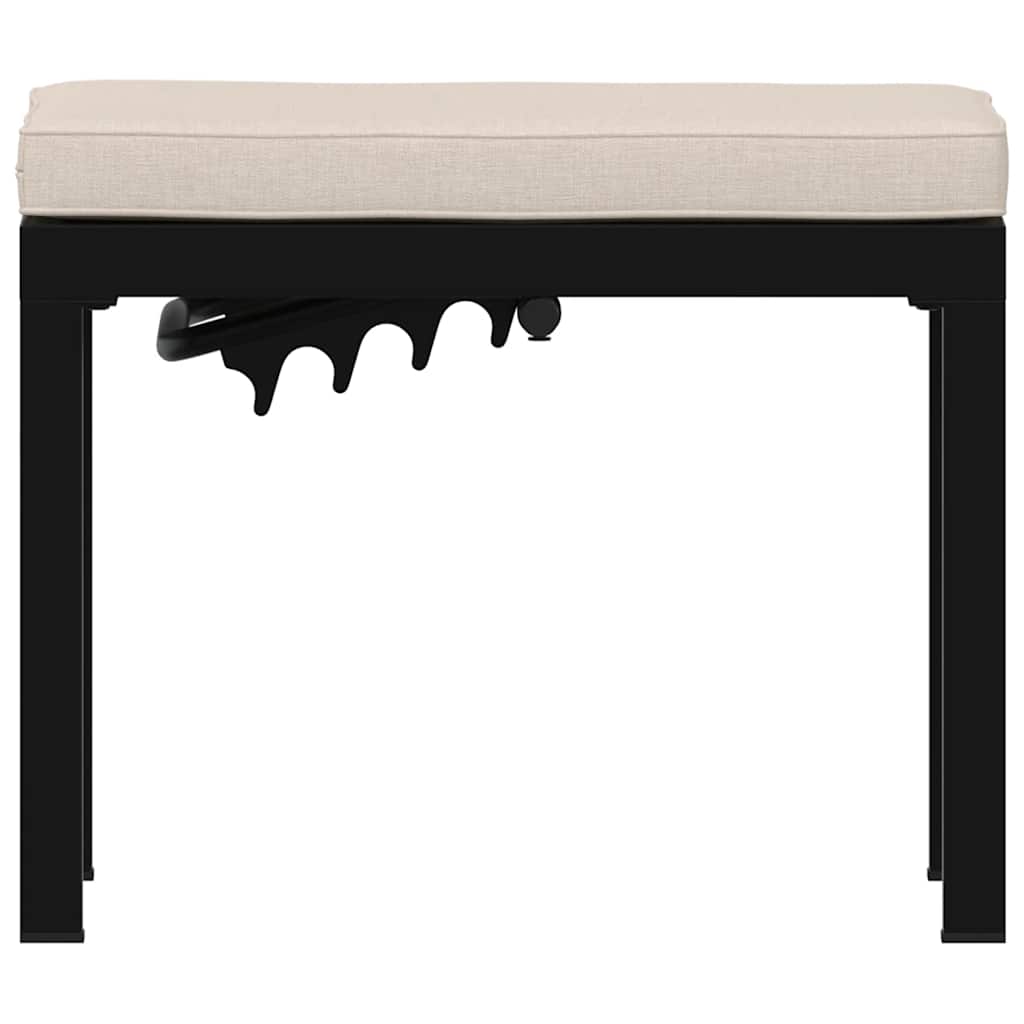 Panche Giardino con Cuscini 2pz Nere Acciaio Verniciato Polvere | homemem39