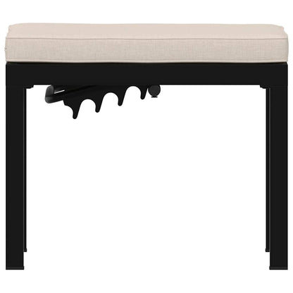 Panche Giardino con Cuscini 2pz Nere Acciaio Verniciato Polvere | homemem39