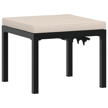 Panche Giardino con Cuscini 2pz Nere Acciaio Verniciato Polvere | homemem39