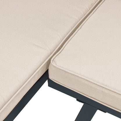 Panche Giardino con Cuscini 2pz Nere Acciaio Verniciato Polvere | homemem39