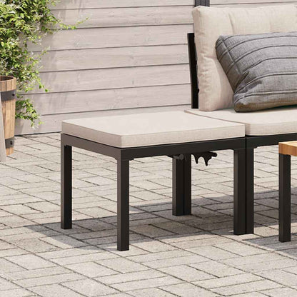 Panche Giardino con Cuscini 2pz Nere Acciaio Verniciato Polvere | homemem39