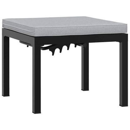 Panche Giardino con Cuscini 2pz Nere Acciaio Verniciato Polvere | homemem39