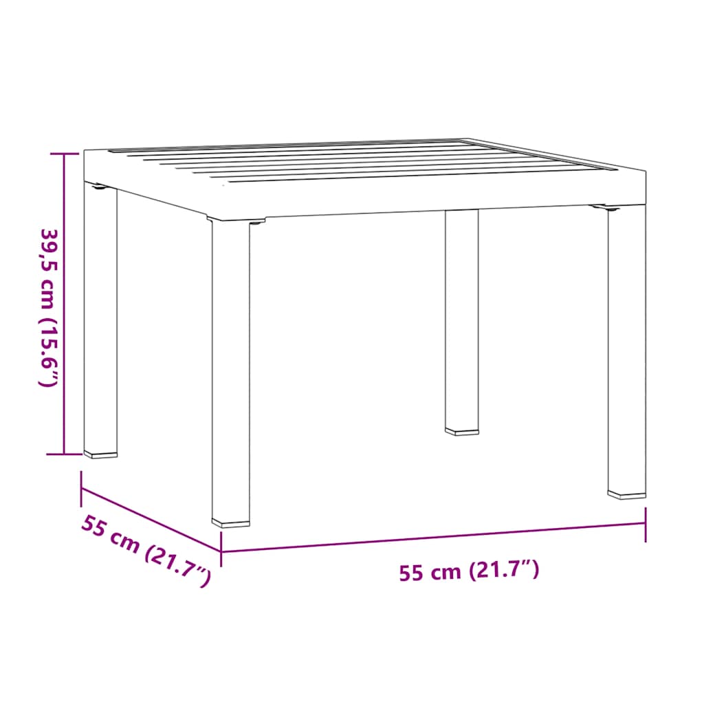 Tavolino Giardino Nero 55x55x39,5cm Acciaio Verniciato Polvere | homemem39
