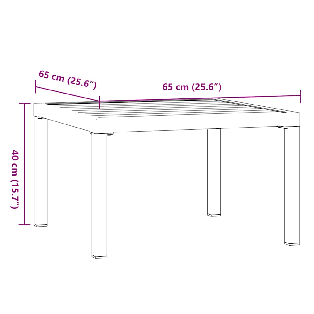 Tavolino da Salotto da Giardino 65x65x40 cm in Alluminio | homemem39