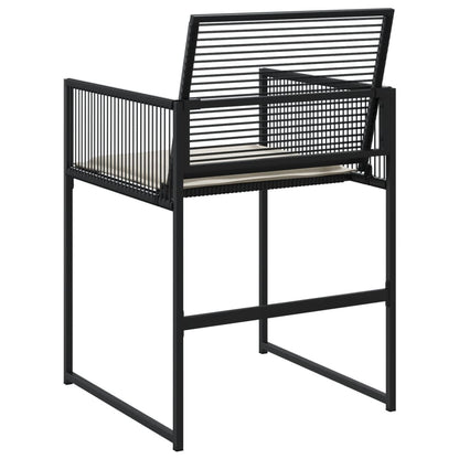 Sedie da Giardino con Cuscini 4 pz Nere in Polyrattan - homemem39