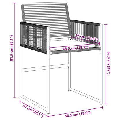 Sedie da Giardino con Cuscini 4 pz Nere in Polyrattan