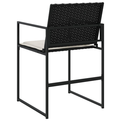 Sedie da Giardino con Cuscini 4 pz Nere in Polyrattan - homemem39