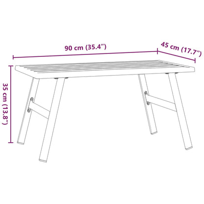 Tavolino da Giardino Nero 90x45x35cm Acciaio Verniciato Polvere