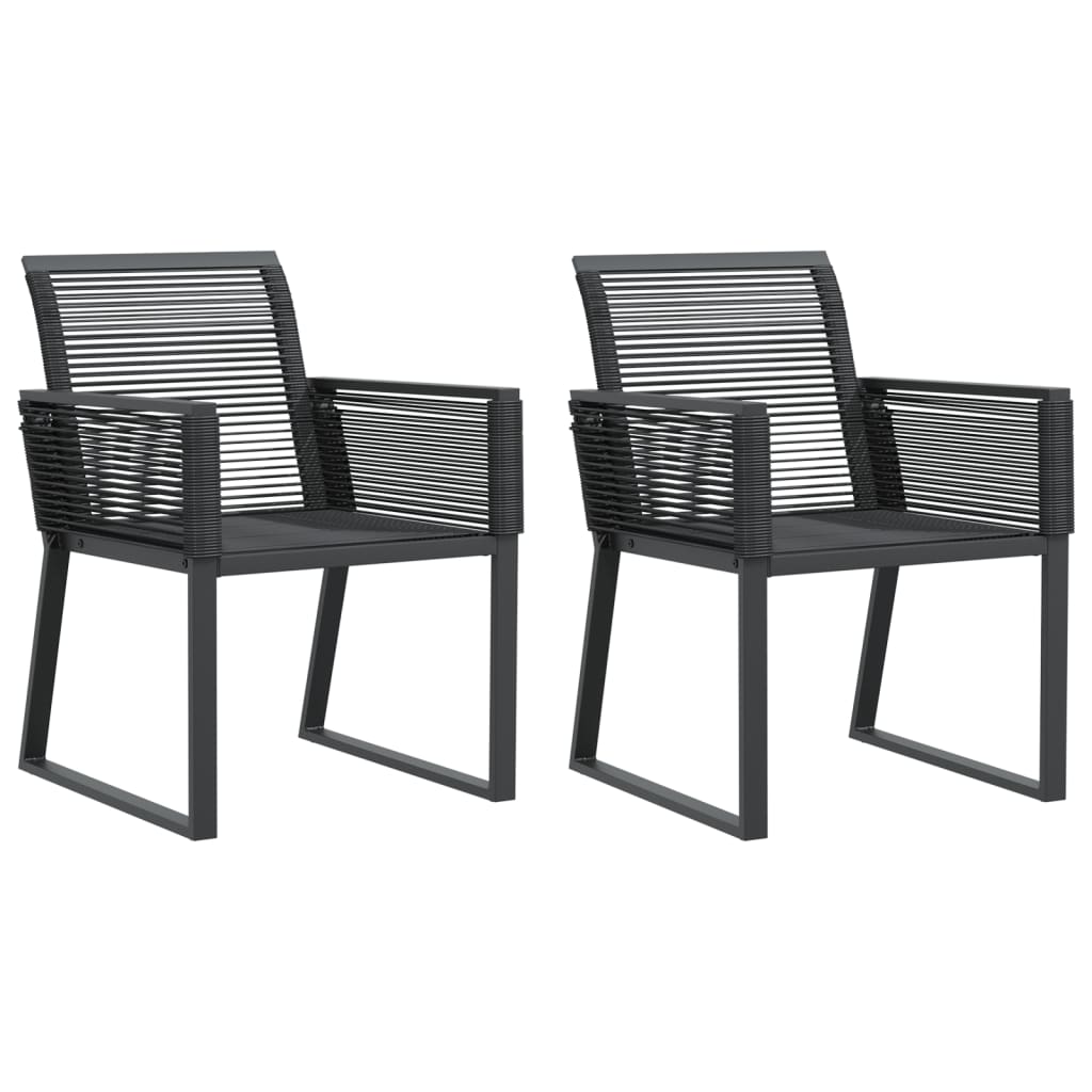 Sedie da Giardino Set 2 pz Polyrattan Nero - homemem39
