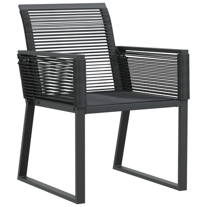 Sedie da Giardino Set 2 pz Polyrattan Nero