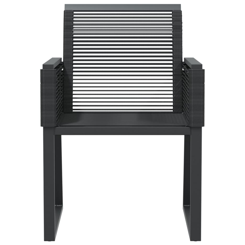Sedie da Giardino Set 2 pz Polyrattan Nero - homemem39
