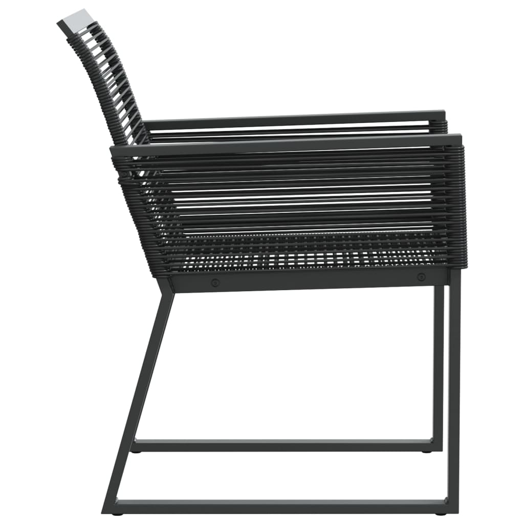 Sedie da Giardino Set 2 pz Polyrattan Nero - homemem39