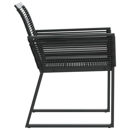 Sedie da Giardino Set 2 pz Polyrattan Nero - homemem39
