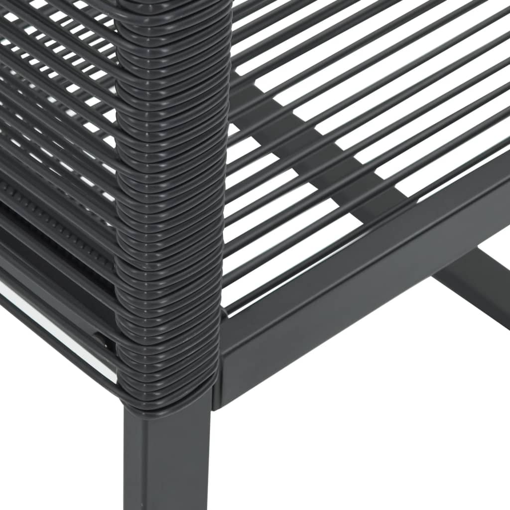 Sedie da Giardino Set 2 pz Polyrattan Nero - homemem39