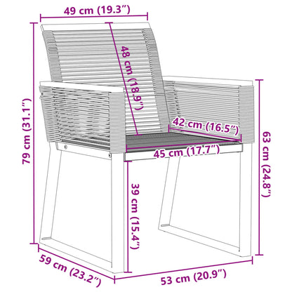 Sedie da Giardino 4 pz Nere in Polyrattan