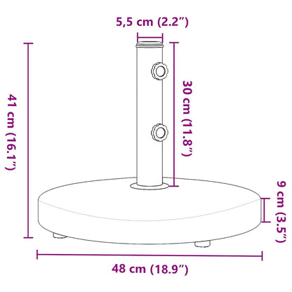 Base per Ombrellone per Pali Ø32/38/48 mm 25 kg Rotonda | homemem39