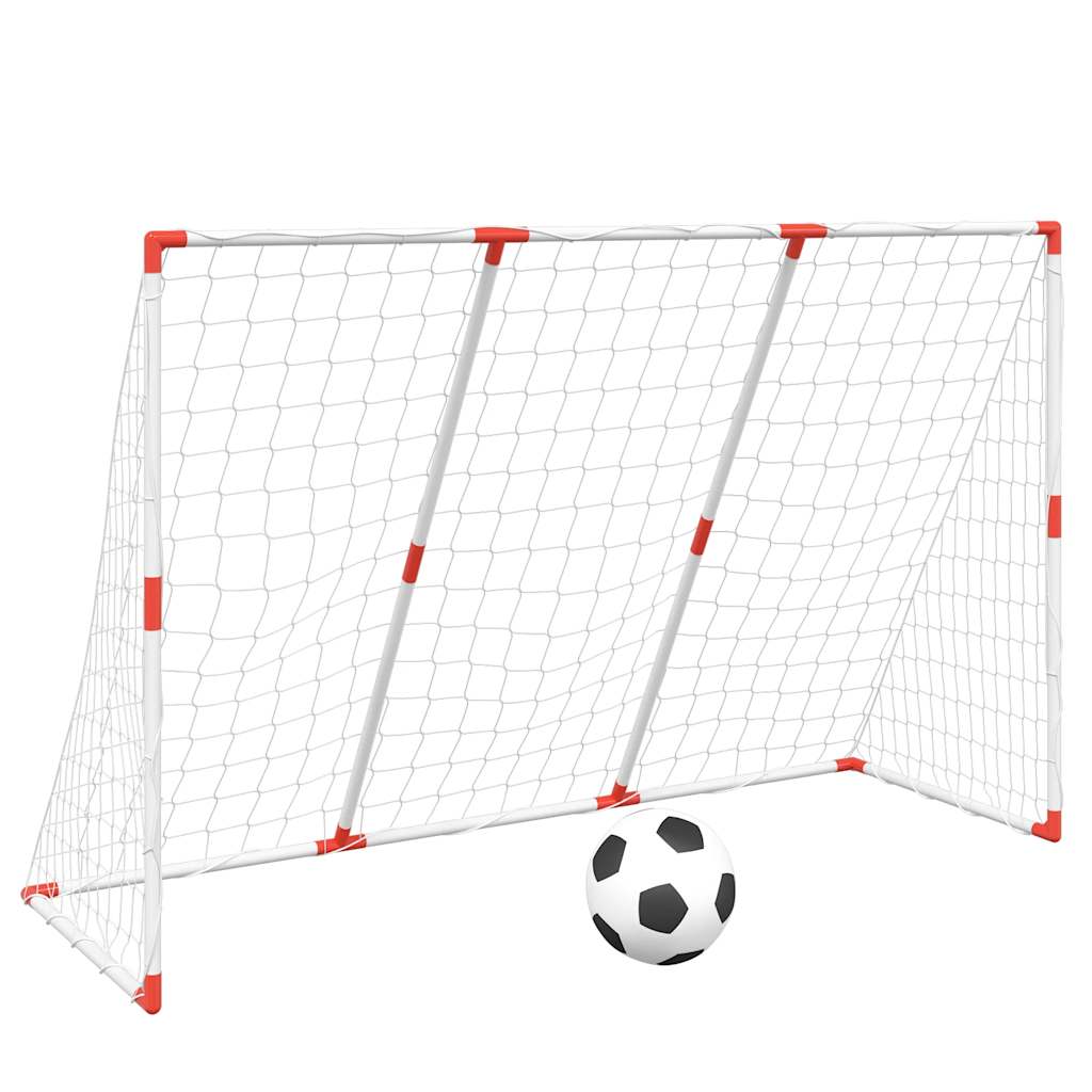 Porte Calcio Bambini con Palloni 2 in 1 Bianche 184x64x124 cm | homemem39