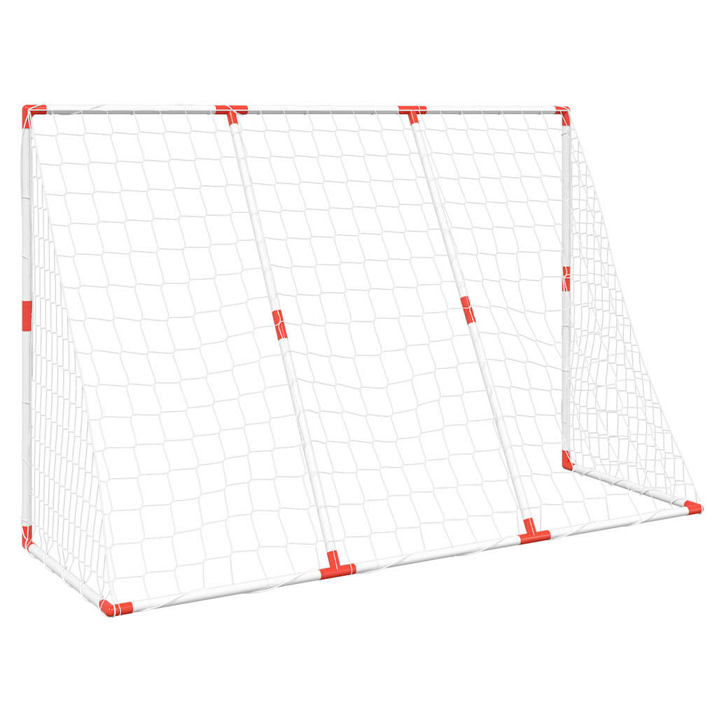 Porte Calcio Bambini con Palloni 2 in 1 Bianche 184x64x124 cm | homemem39