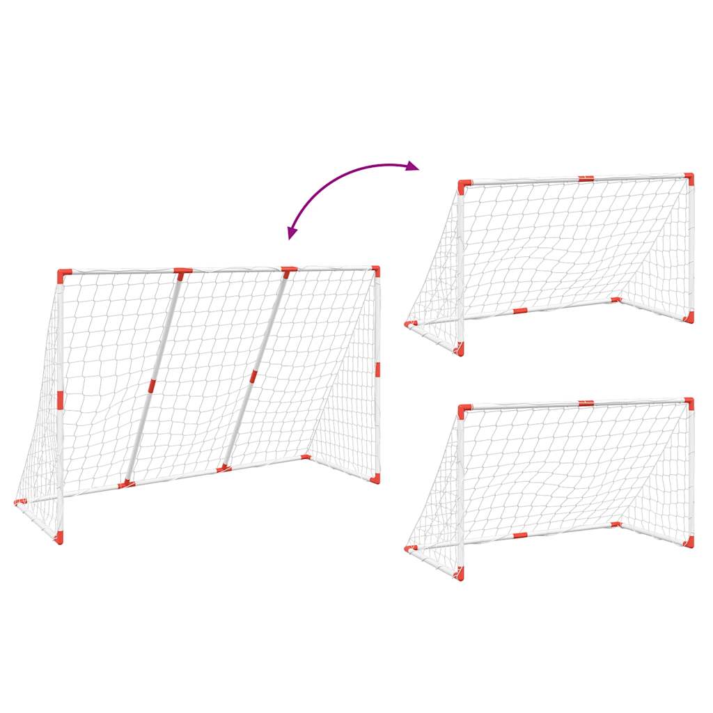 Porte Calcio Bambini con Palloni 2 in 1 Bianche 184x64x124 cm | homemem39