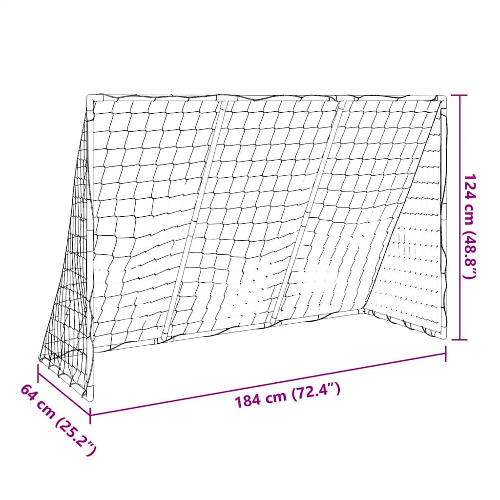 Porte Calcio Bambini con Palloni 2 in 1 Bianche 184x64x124 cm | homemem39