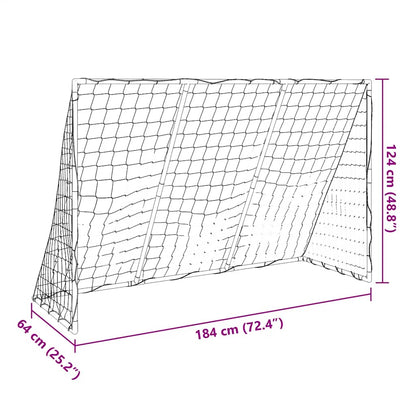 Porte Calcio Bambini con Palloni 2 in 1 Bianche 184x64x124 cm | homemem39