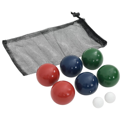 Set Bocce 8 pz con Custodia Trasporto in Legno Massello di Pino