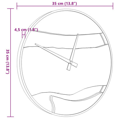 Orologio a Parete Marrone Ø35 cm in Ferro e Legno di Ulivo