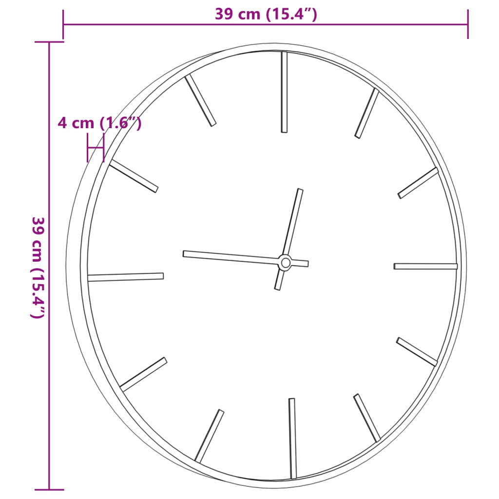 Orologio a Parete Marrone Ø39 cm in Ferro e Legno Multistrato