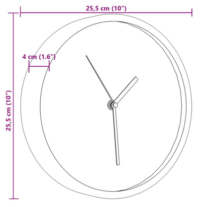 Orologio da Parete Rosa Ø25,5 cm Polistirene e Vetro