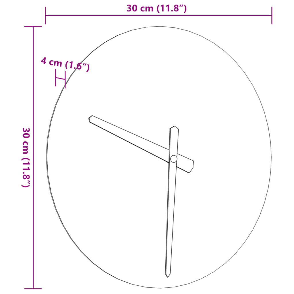 Orologio a Parete con Ore e Lancette Luminose Giallo Ø30 cm