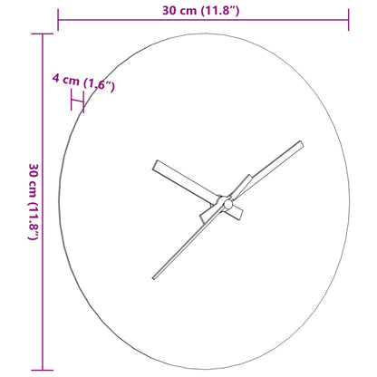 Orologio a Parete con Ore e Lancette Luminose Marrone Ø30 cm