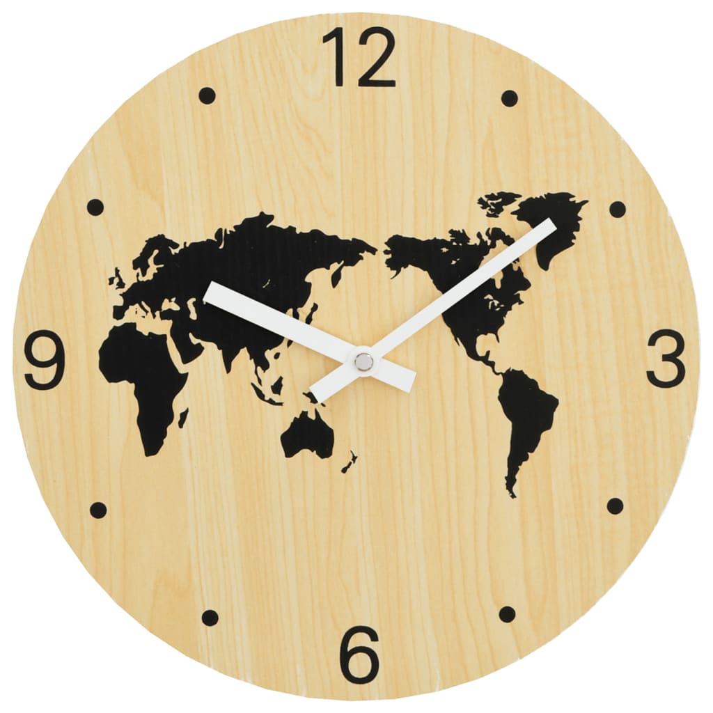 Orologio a Parete Giallo e Nero Ø30 cm in Legno Multistrato