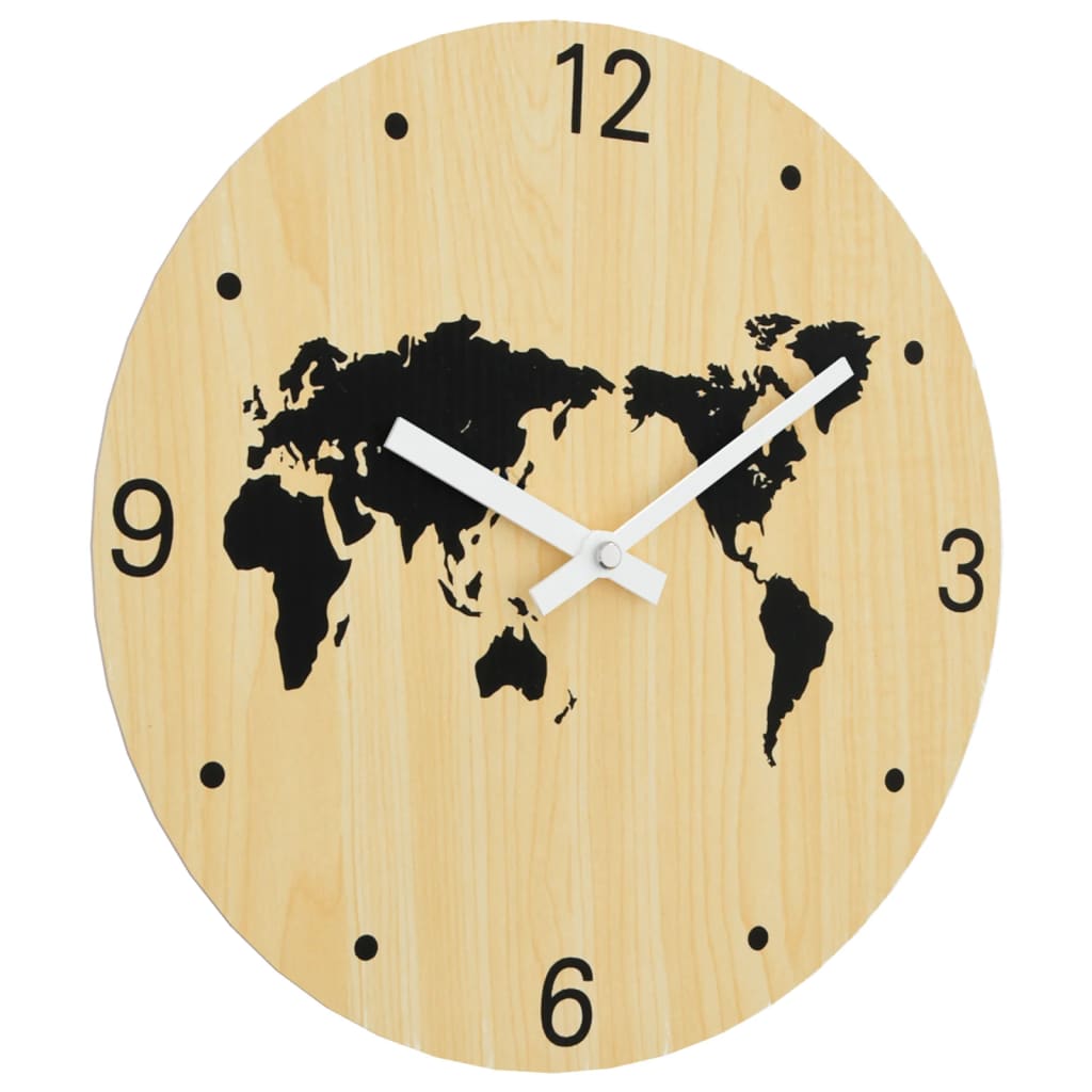 Orologio a Parete Giallo e Nero Ø30 cm in Legno Multistrato